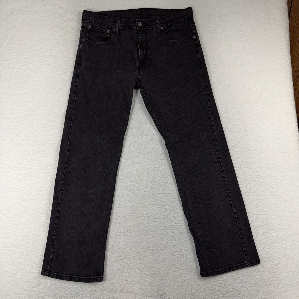 Levis 569 Loose Straight Leg Jeans Mens 33x32 (33.5x28) Black Denim Stretch - Picture 1 of 12